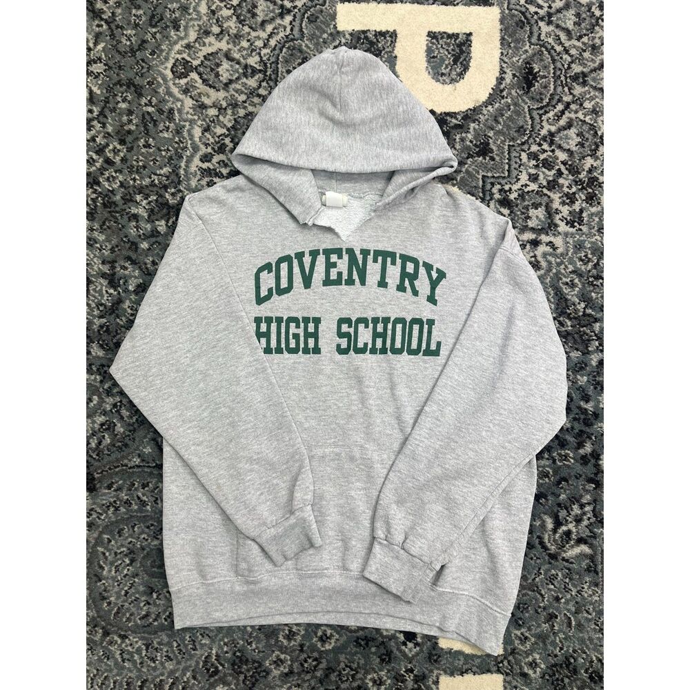 Vintage 90s Men Lee Heavy Weight Coventry High School Hoodie Size Large Gray